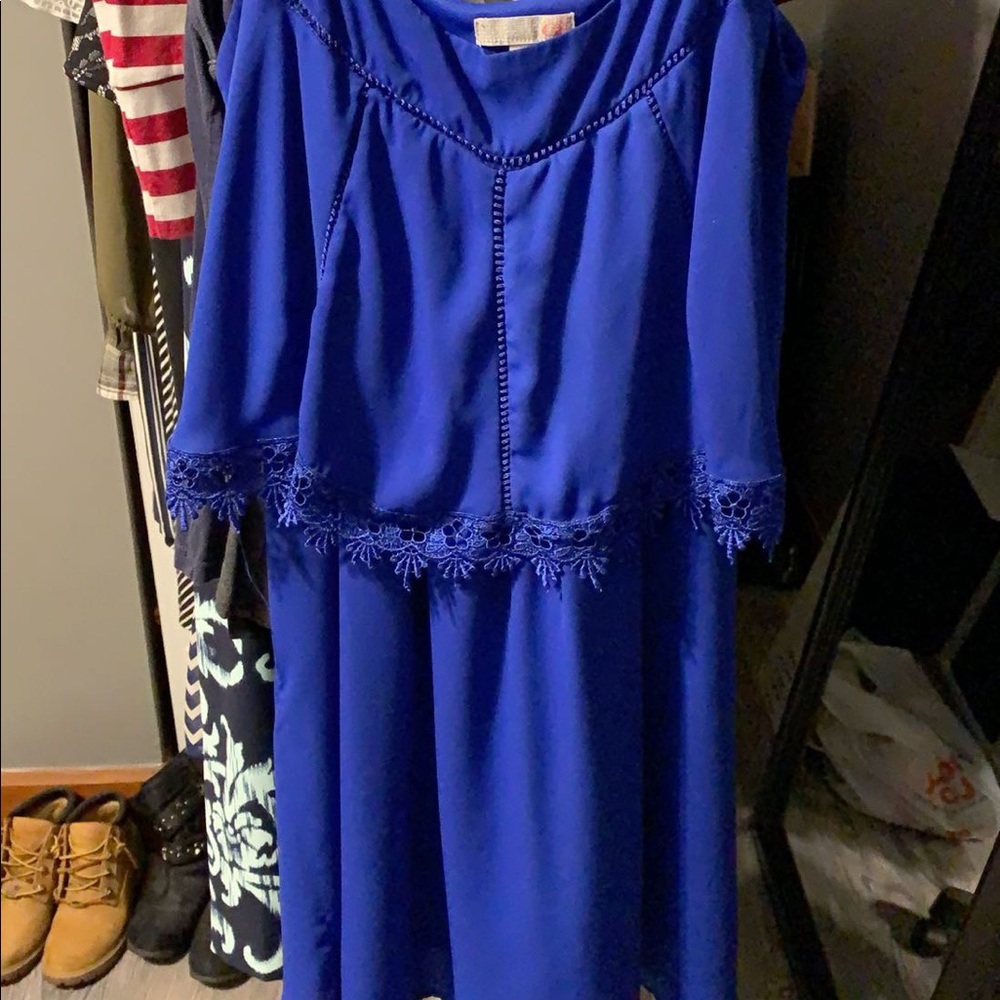 Blue spaghetti strap dress